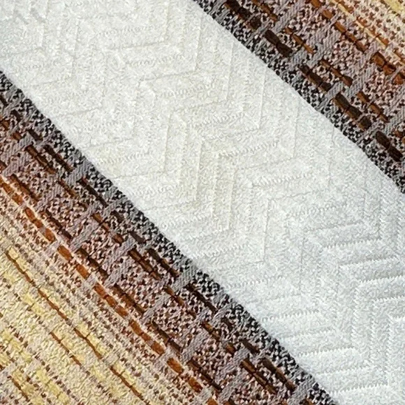 Vintage Haband Tie Brown Gold Geometric Stripe Retro Classic Width 80s 55x3.25in - Picture 2 of 5